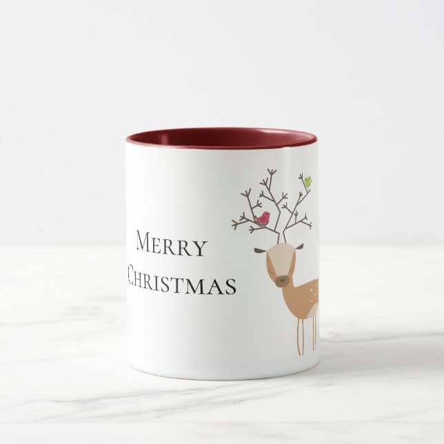 Christmas Deer with Birds Mug (Center)