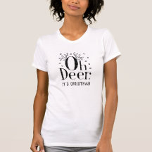 Christmas deer women's t-shirt funny illustration 