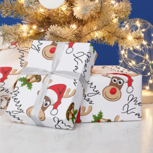 Christmas deer wrapping paper