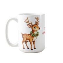 Christmas Deer Wreath Mug