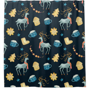 Christmas Deers: Watercolor Seamless Pattern