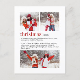 Christmas Definition 3 Photo Holiday Postcard
