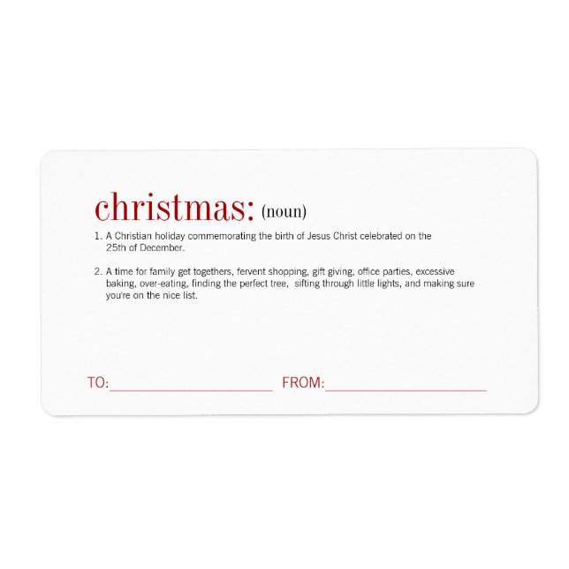 Christmas Definition Holiday (Front)