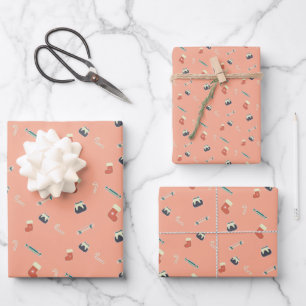 Christmas delights, retro soft wrapping paper sheet