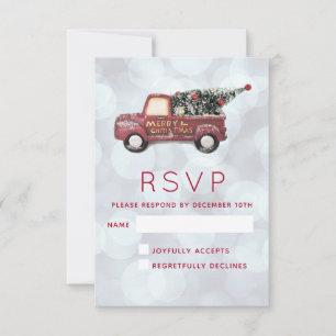 Christmas Delivery Truck with Xmas Tree RSVP Card