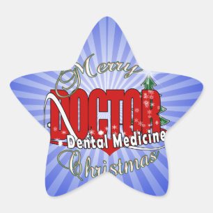 CHRISTMAS Dental Medicine DENTIST Star Sticker