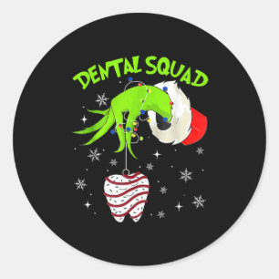 Christmas Dental Squad Cute Dentist Dental Hygieni Classic Round Sticker