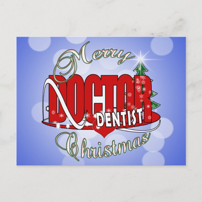 CHRISTMAS DENTIST HOLIDAY POSTCARD (Front)