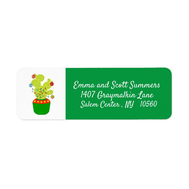 Christmas Desert Southwest Cactus Cacti Address (Front)
