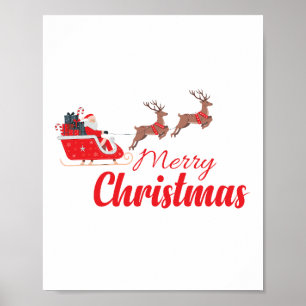 Christmas design and reindeer poster
