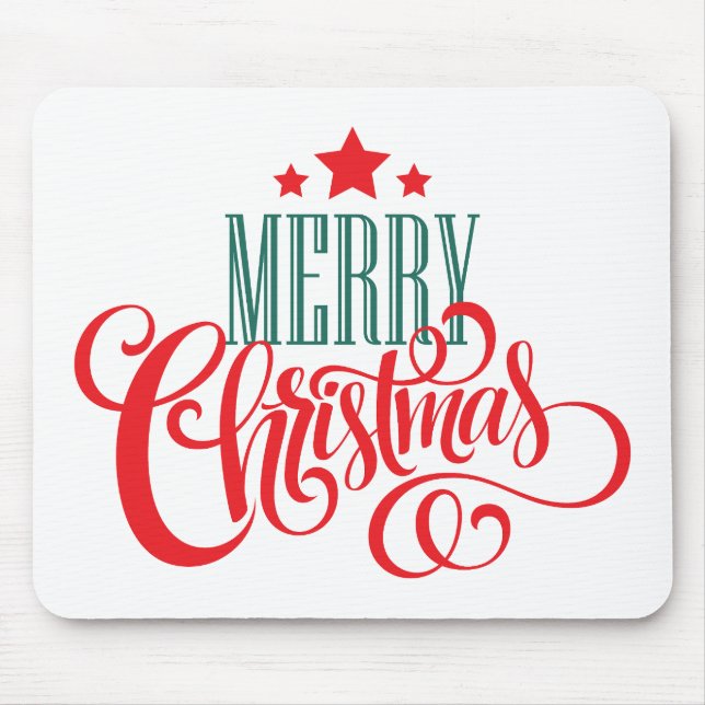Christmas design and stars mouse pad (Front)