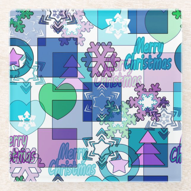 Christmas design glass coaster (Front)