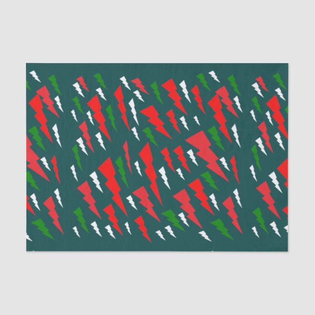 CHRISTMAS DESIGN GREEN RED WHITE ABSTRACT TREES TISSUE PAPER (Front)