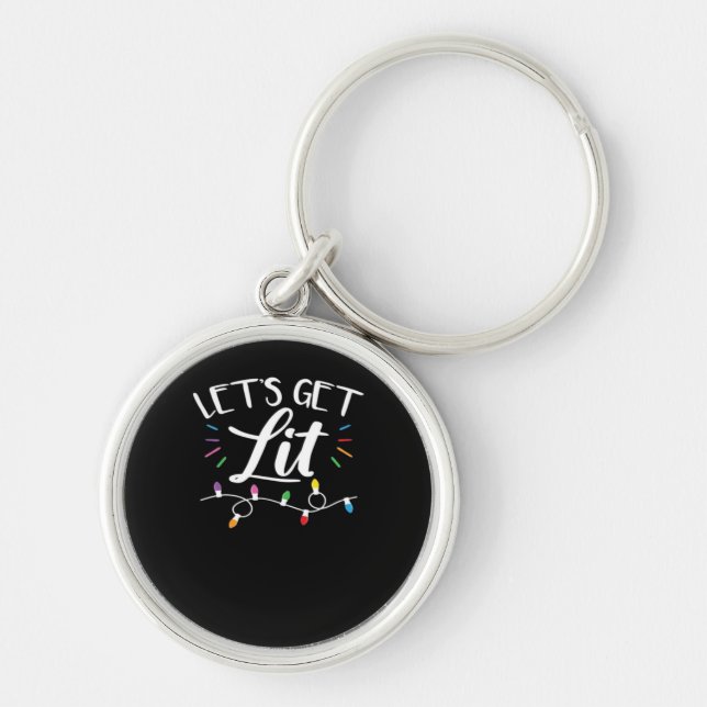 Christmas Design - Let's Get Lit Keychain (Front)