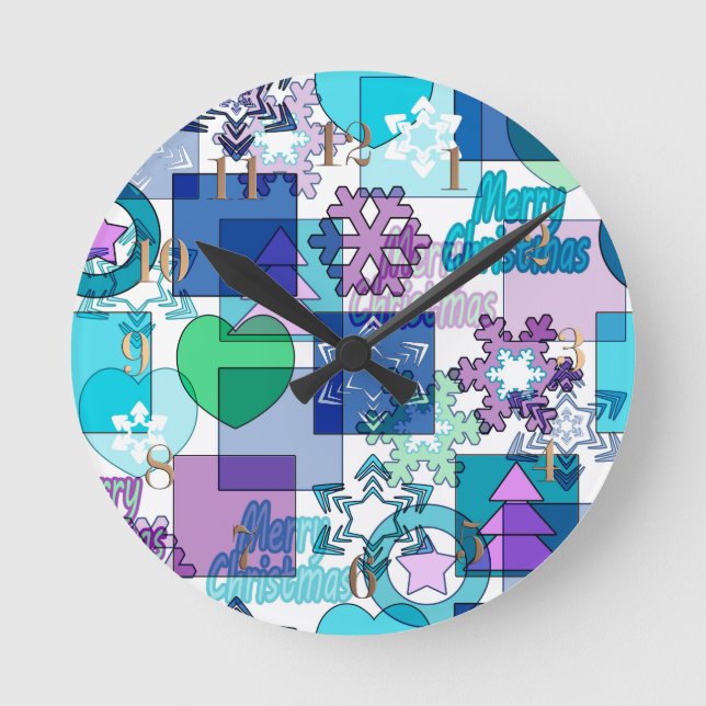 Christmas design round clock (Front)