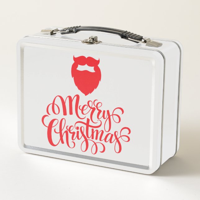 Christmas design Santa beard Metal Lunch Box (Front)