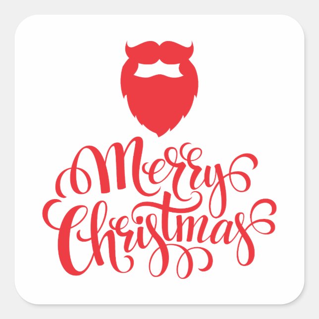 Christmas design Santa beard Square Sticker (Front)