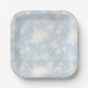 christmas,design,white,snowflakes,light,gray,blue, paper plate