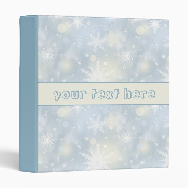 christmas,design,white,snowflakes,light,grey,blue, binder (Front/Spine)