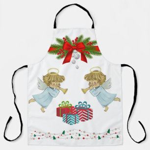 Christmas design with angels apron