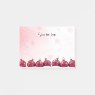 Christmas design with holiday baubles template post-it notes