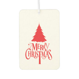 Christmas design with red tree air freshener