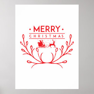 Christmas design with reindeer poster