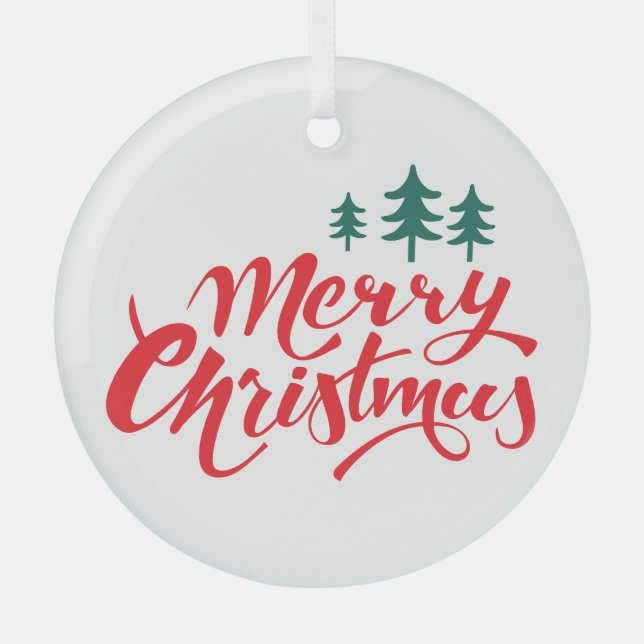 Christmas design with trees glass ornament (Front)