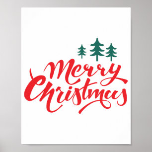Christmas design with trees poster
