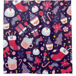 Christmas desserts, vintage starry pattern.