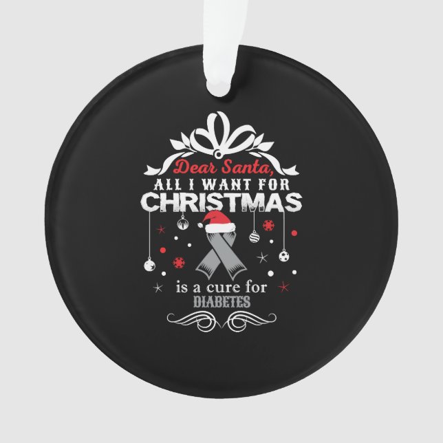 Christmas- Diabetes Awareness Shirt Ornament (Front)