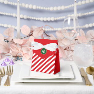 Christmas Diagonal Red and White Stripes Simple Favor Box