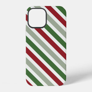 Christmas Diagonal Stripes Candy Cane Gift Pattern iPhone 12 Case