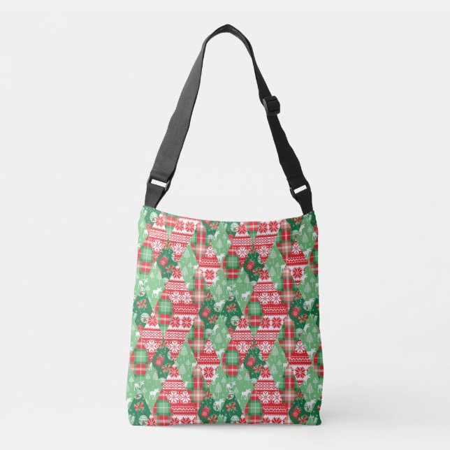 Christmas Diamond Collage Crossbody Bag (Front)