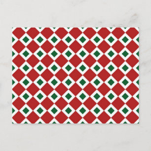 Christmas Diamond Pattern Holiday Postcard