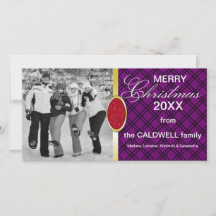 Christmas Diamond & Red Stone Photo Card