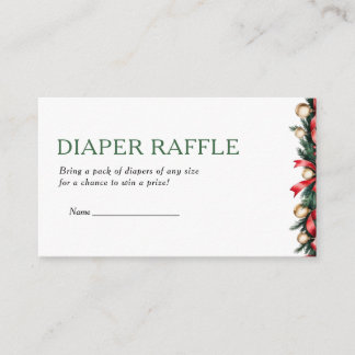 Christmas Diaper Raffle Card - Baby Shower Game