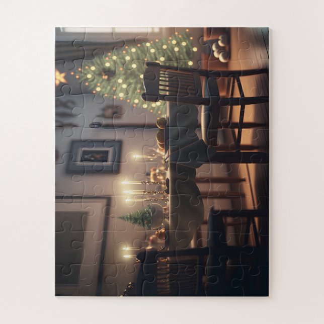 christmas dining jigsaw puzzle (Vertical)