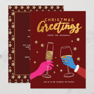 Christmas Dink Colourful Bold Party Invitation