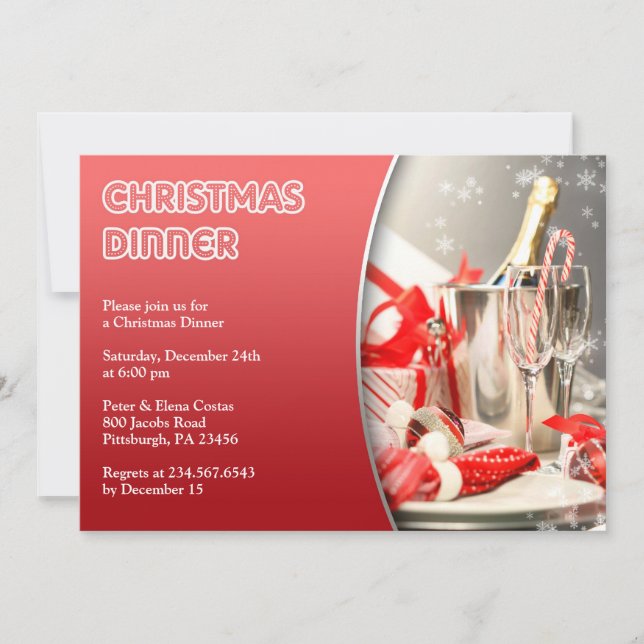 Christmas Dinner Cocktail Party Invitation (Front)