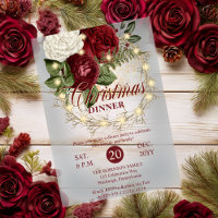 Christmas Dinner - Floral Grapevine Lighted Wreath