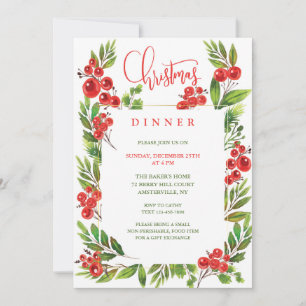 Christmas Dinner Party  Invitation