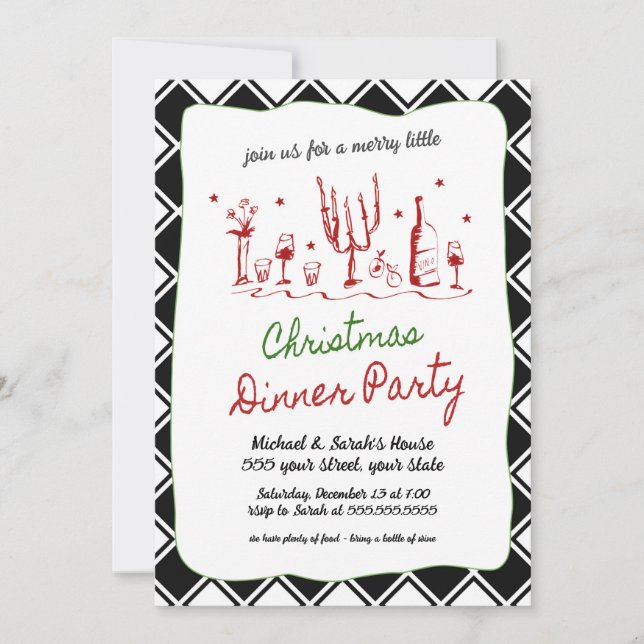 Christmas Dinner Party Invitation (Front)