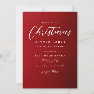 Christmas Dinner Party Invitation, Minimalist Invitation