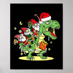 Christmas, Dino, Ugly Xmas, Trex Dinosaur, Gnome Poster