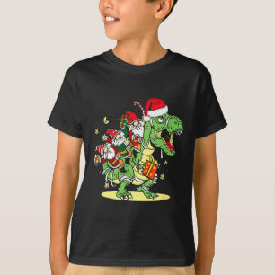 Christmas, Dino, Ugly Xmas, Trex Dinosaur, Gnome  T-Shirt
