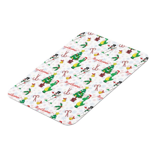 Christmas dinosaur and snowman magnet (Left Side)