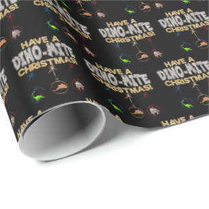Christmas Dinosaur Dino Pun Wrapping Paper