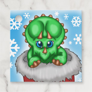 Christmas Dinosaur Favour Tags