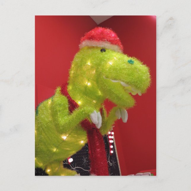 Christmas Dinosaur Holiday Postcard (Front)